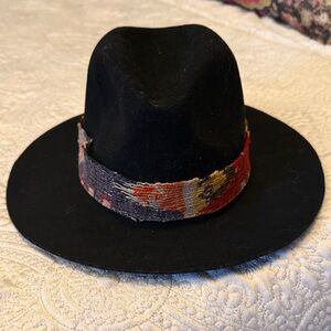 Stylish Black Fedora with Multicolor Band